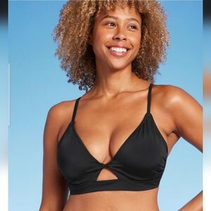 Women's Front Keyhole Bikini Top - Shade & Shore Black 34C